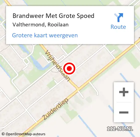 Locatie op kaart van de 112 melding: Brandweer Met Grote Spoed Naar Valthermond, Rooilaan op 31 januari 2023 11:03