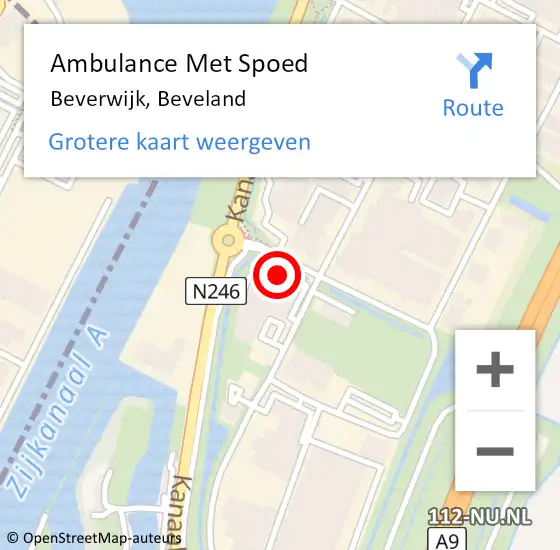 Locatie op kaart van de 112 melding: Ambulance Met Spoed Naar Beverwijk, Beveland op 31 januari 2023 11:16