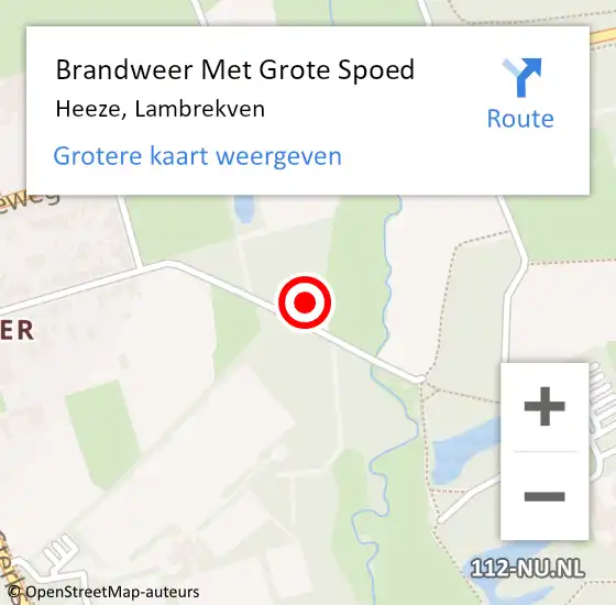 Locatie op kaart van de 112 melding: Brandweer Met Grote Spoed Naar Heeze, Lambrekven op 31 januari 2023 11:41