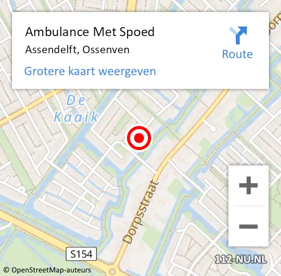 Locatie op kaart van de 112 melding: Ambulance Met Spoed Naar Assendelft, Ossenven op 31 januari 2023 11:55