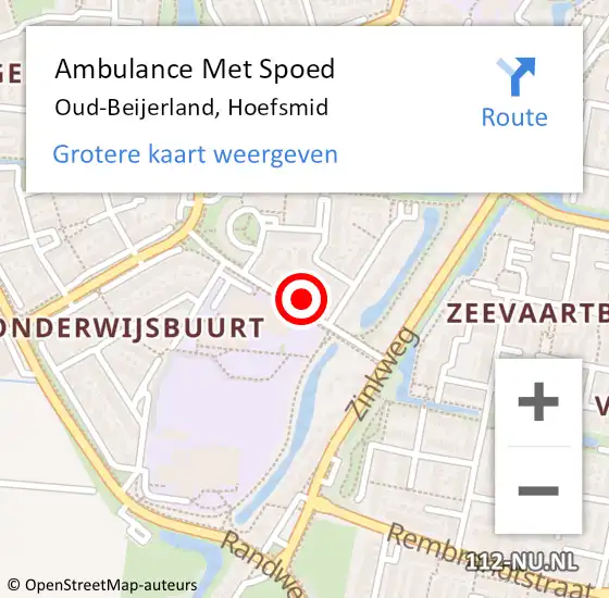 Locatie op kaart van de 112 melding: Ambulance Met Spoed Naar Oud-Beijerland, Hoefsmid op 31 januari 2023 12:21