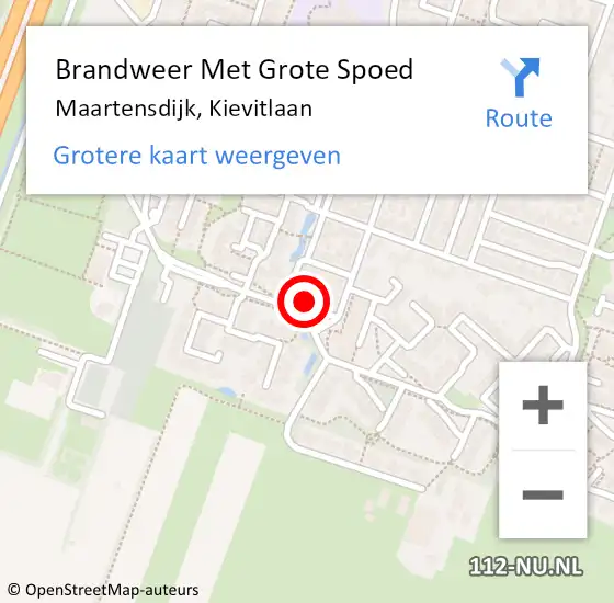 Locatie op kaart van de 112 melding: Brandweer Met Grote Spoed Naar Maartensdijk, Kievitlaan op 31 januari 2023 13:09