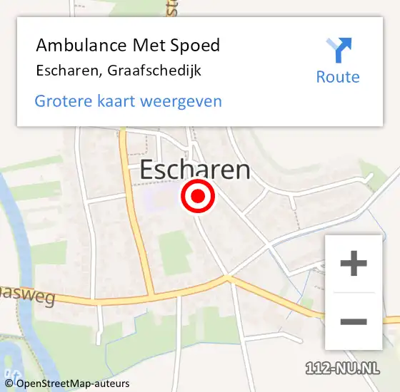 Locatie op kaart van de 112 melding: Ambulance Met Spoed Naar Escharen, Graafschedijk op 14 augustus 2014 04:59