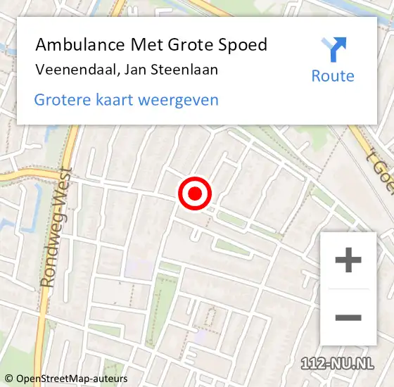 Locatie op kaart van de 112 melding: Ambulance Met Grote Spoed Naar Veenendaal, Jan Steenlaan op 31 januari 2023 13:42