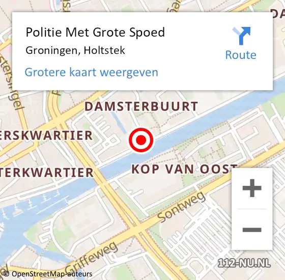 Locatie op kaart van de 112 melding: Politie Met Grote Spoed Naar Groningen, Holtstek op 31 januari 2023 13:46