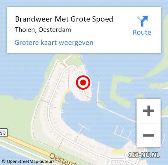 Locatie op kaart van de 112 melding: Brandweer Met Grote Spoed Naar Tholen, Oesterdam op 31 januari 2023 13:54