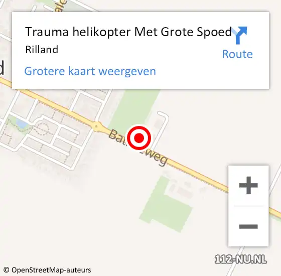 Locatie op kaart van de 112 melding: Trauma helikopter Met Grote Spoed Naar Rilland op 31 januari 2023 13:55