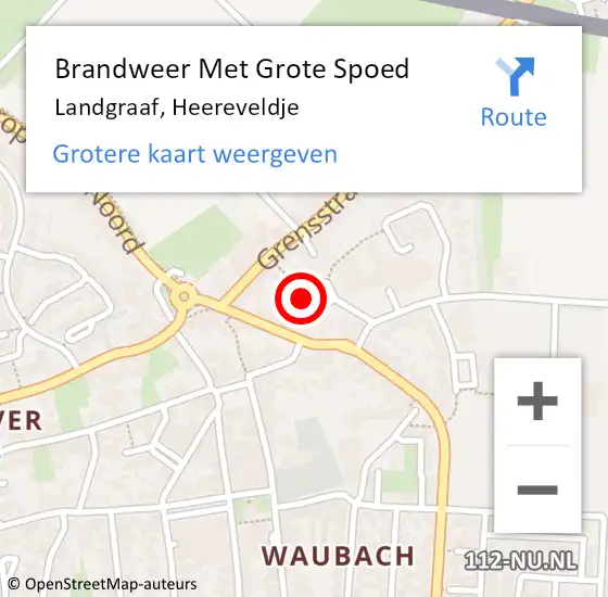 Locatie op kaart van de 112 melding: Brandweer Met Grote Spoed Naar Landgraaf, Heereveldje op 31 januari 2023 14:05