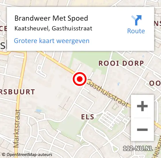 Locatie op kaart van de 112 melding: Brandweer Met Spoed Naar Kaatsheuvel, Gasthuisstraat op 31 januari 2023 14:27