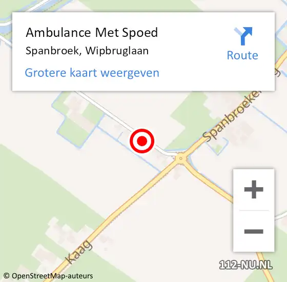 Locatie op kaart van de 112 melding: Ambulance Met Spoed Naar Spanbroek, Wipbruglaan op 31 januari 2023 14:44