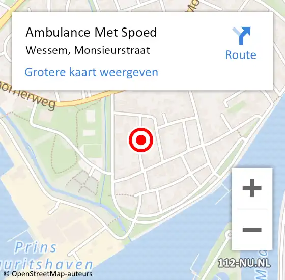 Locatie op kaart van de 112 melding: Ambulance Met Spoed Naar Wessem, Monsieurstraat op 31 januari 2023 15:05