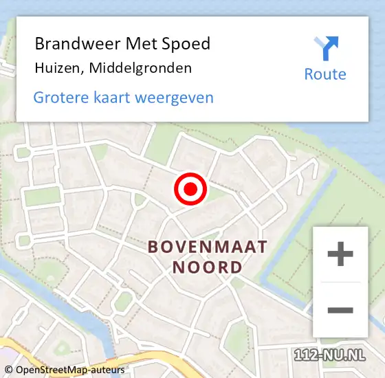 Locatie op kaart van de 112 melding: Brandweer Met Spoed Naar Huizen, Middelgronden op 31 januari 2023 15:11