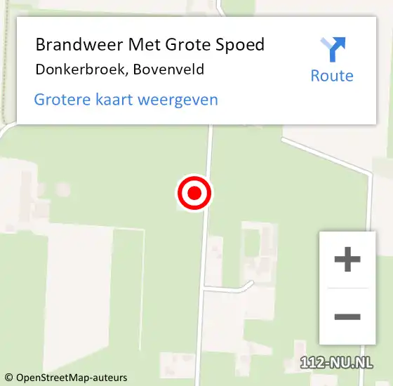 Locatie op kaart van de 112 melding: Brandweer Met Grote Spoed Naar Donkerbroek, Bovenveld op 31 januari 2023 15:29