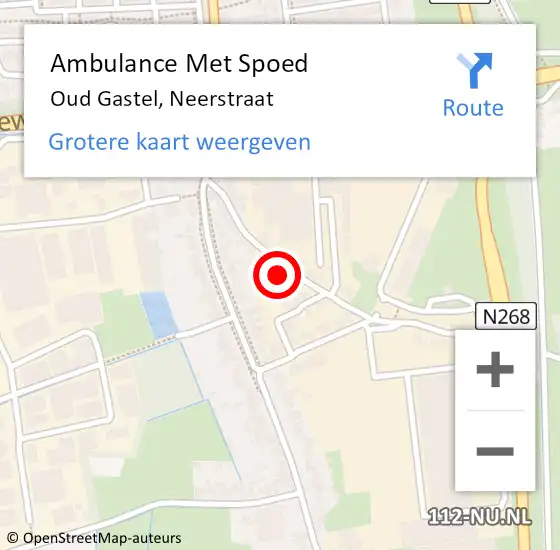 Locatie op kaart van de 112 melding: Ambulance Met Spoed Naar Oud Gastel, Neerstraat op 14 augustus 2014 06:01