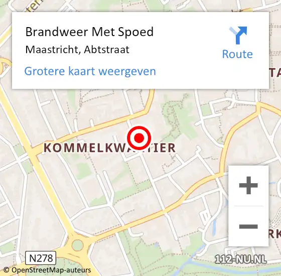 Locatie op kaart van de 112 melding: Brandweer Met Spoed Naar Maastricht, Abtstraat op 31 januari 2023 16:07