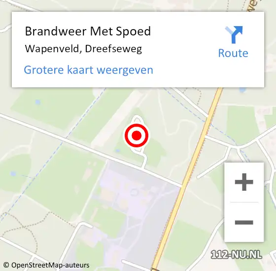 Locatie op kaart van de 112 melding: Brandweer Met Spoed Naar Wapenveld, Dreefseweg op 31 januari 2023 16:20