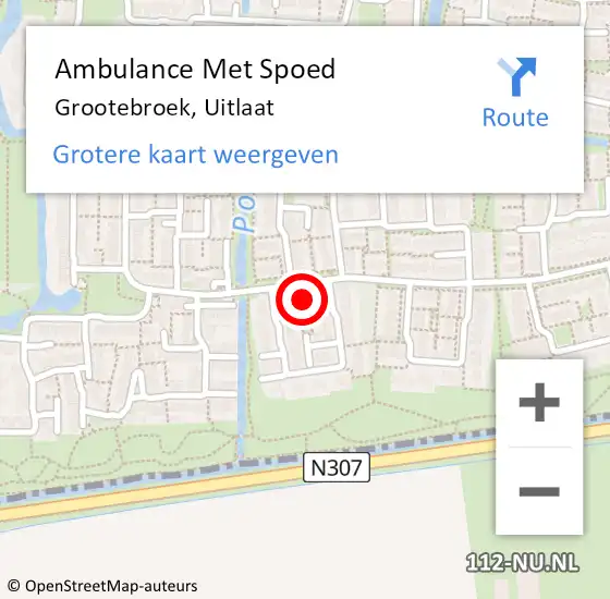 Locatie op kaart van de 112 melding: Ambulance Met Spoed Naar Grootebroek, Uitlaat op 31 januari 2023 16:40