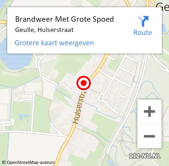 Locatie op kaart van de 112 melding: Brandweer Met Grote Spoed Naar Geulle, Hulserstraat op 31 januari 2023 16:55