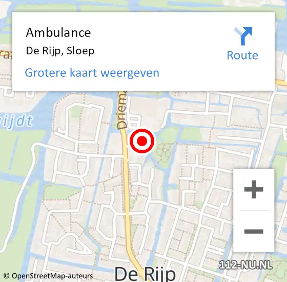 Locatie op kaart van de 112 melding: Ambulance De Rijp, Sloep op 31 januari 2023 16:57