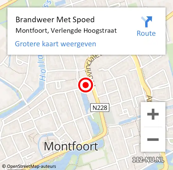 Locatie op kaart van de 112 melding: Brandweer Met Spoed Naar Montfoort, Verlengde Hoogstraat op 31 januari 2023 17:17