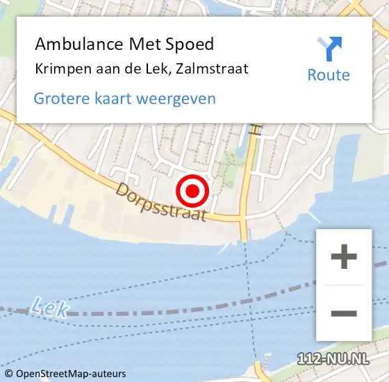 Locatie op kaart van de 112 melding: Ambulance Met Spoed Naar Ammerstol, Zalmstraat op 31 januari 2023 17:45