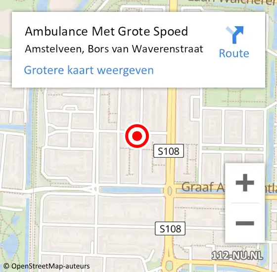 Locatie op kaart van de 112 melding: Ambulance Met Grote Spoed Naar Amstelveen, Bors van Waverenstraat op 31 januari 2023 17:54