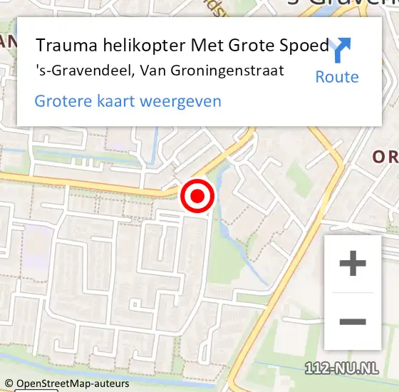 Locatie op kaart van de 112 melding: Trauma helikopter Met Grote Spoed Naar 's-Gravendeel, Van Groningenstraat op 31 januari 2023 17:54