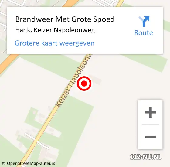 Locatie op kaart van de 112 melding: Brandweer Met Grote Spoed Naar Hank, Keizer Napoleonweg op 31 januari 2023 18:22