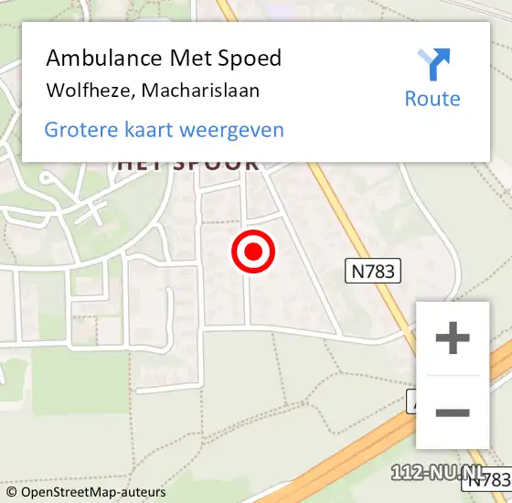 Locatie op kaart van de 112 melding: Ambulance Met Spoed Naar Wolfheze, Macharislaan op 31 januari 2023 18:53