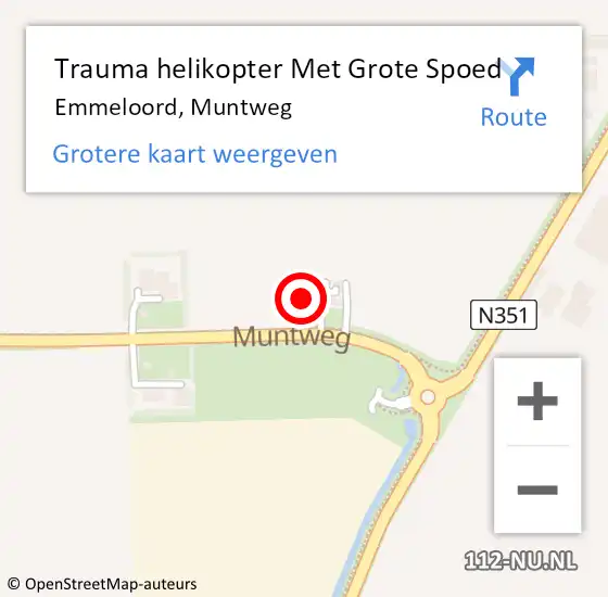 Locatie op kaart van de 112 melding: Trauma helikopter Met Grote Spoed Naar Emmeloord, Muntweg op 31 januari 2023 19:08