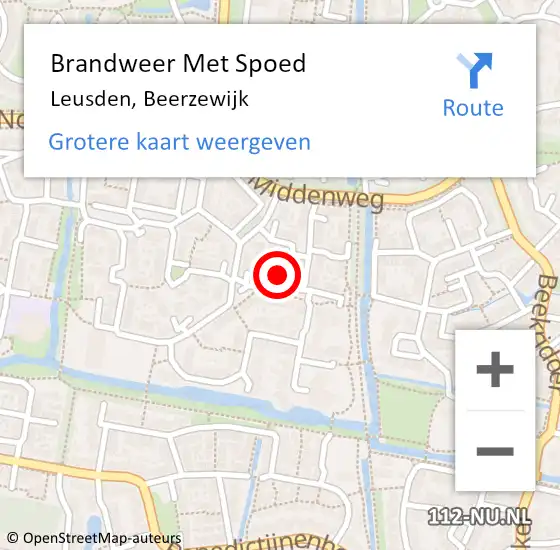 Locatie op kaart van de 112 melding: Brandweer Met Spoed Naar Leusden, Beerzewijk op 31 januari 2023 19:26