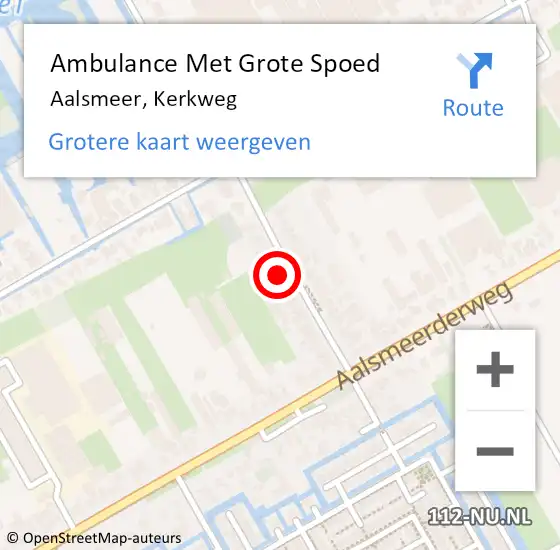 Locatie op kaart van de 112 melding: Ambulance Met Grote Spoed Naar Aalsmeer, Kerkweg op 31 januari 2023 20:07