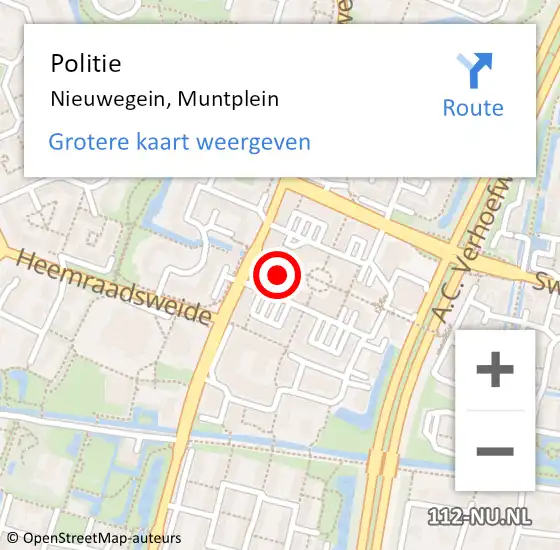 Locatie op kaart van de 112 melding: Politie Nieuwegein, Muntplein op 31 januari 2023 20:18