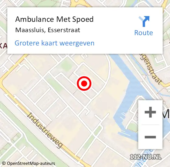 Locatie op kaart van de 112 melding: Ambulance Met Spoed Naar Maassluis, Esserstraat op 31 januari 2023 20:18