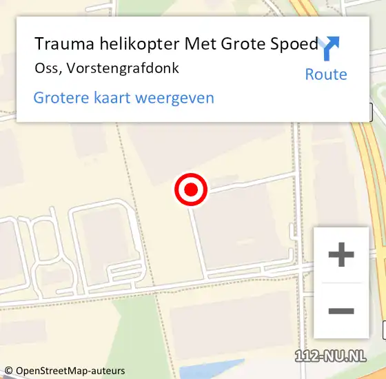 Locatie op kaart van de 112 melding: Trauma helikopter Met Grote Spoed Naar Oss, Vorstengrafdonk op 31 januari 2023 20:27