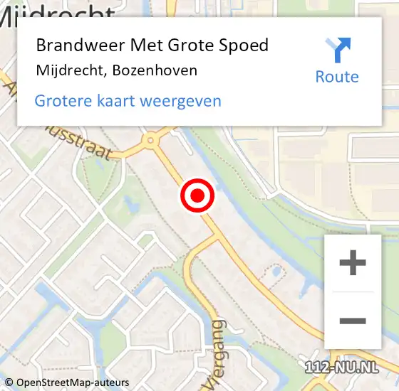 Locatie op kaart van de 112 melding: Brandweer Met Grote Spoed Naar Mijdrecht, Bozenhoven op 31 januari 2023 20:54