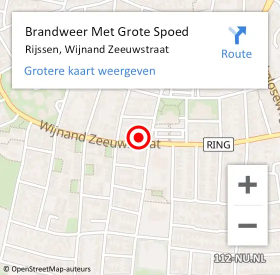 Locatie op kaart van de 112 melding: Brandweer Met Grote Spoed Naar Rijssen, Wijnand Zeeuwstraat op 31 januari 2023 20:57