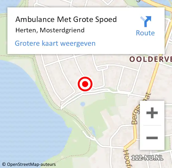 Locatie op kaart van de 112 melding: Ambulance Met Grote Spoed Naar Herten, Mosterdgriend op 31 januari 2023 21:22