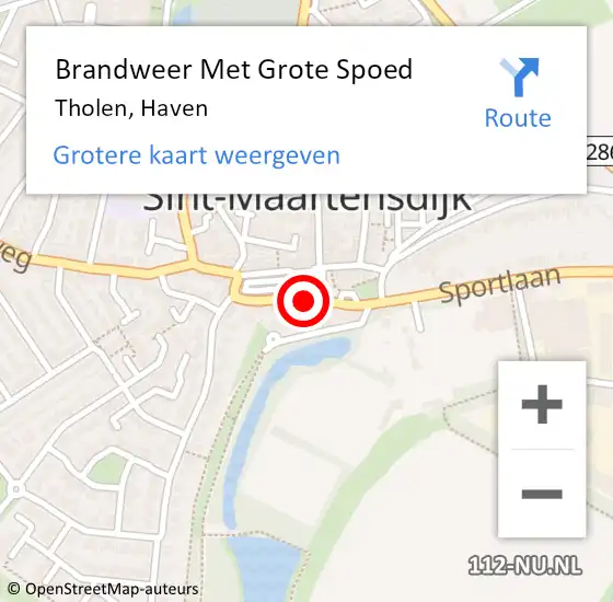 Locatie op kaart van de 112 melding: Brandweer Met Grote Spoed Naar Sint Maartensdijk, Haven op 31 januari 2023 21:52