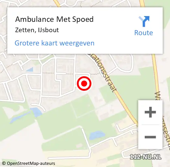 Locatie op kaart van de 112 melding: Ambulance Met Spoed Naar Zetten, IJsbout op 31 januari 2023 22:03