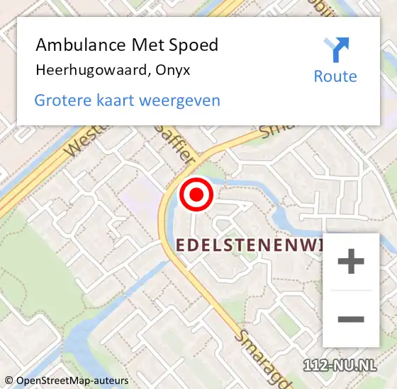 Locatie op kaart van de 112 melding: Ambulance Met Spoed Naar Heerhugowaard, Onyx op 31 januari 2023 23:34