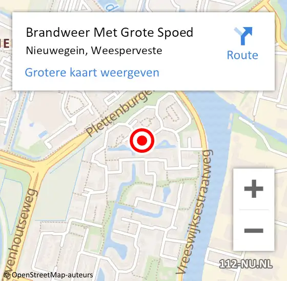 Locatie op kaart van de 112 melding: Brandweer Met Grote Spoed Naar Nieuwegein, Weesperveste op 1 februari 2023 04:20