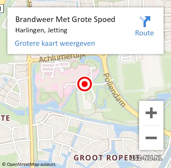 Locatie op kaart van de 112 melding: Brandweer Met Grote Spoed Naar Harlingen, Jetting op 1 februari 2023 08:40