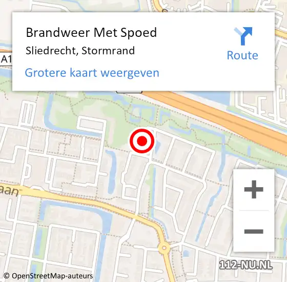 Locatie op kaart van de 112 melding: Brandweer Met Spoed Naar Sliedrecht, Stormrand op 1 februari 2023 08:44