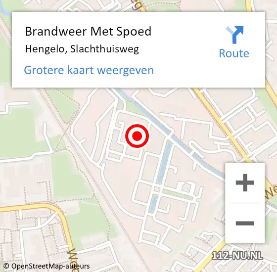Locatie op kaart van de 112 melding: Brandweer Met Spoed Naar Hengelo, Slachthuisweg op 1 februari 2023 09:19