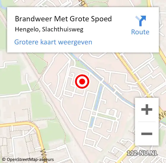 Locatie op kaart van de 112 melding: Brandweer Met Grote Spoed Naar Hengelo, Slachthuisweg op 1 februari 2023 09:28