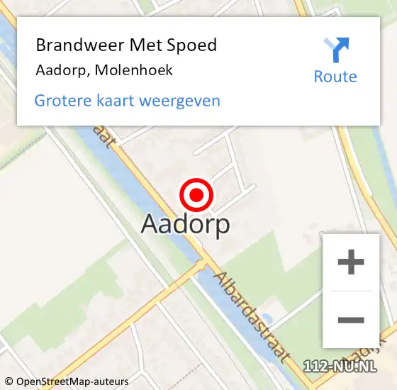 Locatie op kaart van de 112 melding: Brandweer Met Spoed Naar Aadorp, Molenhoek op 1 februari 2023 10:51