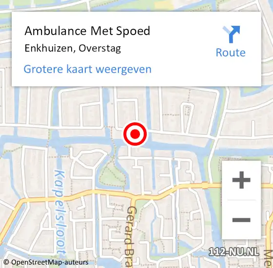 Locatie op kaart van de 112 melding: Ambulance Met Spoed Naar Enkhuizen, Overstag op 1 februari 2023 12:05