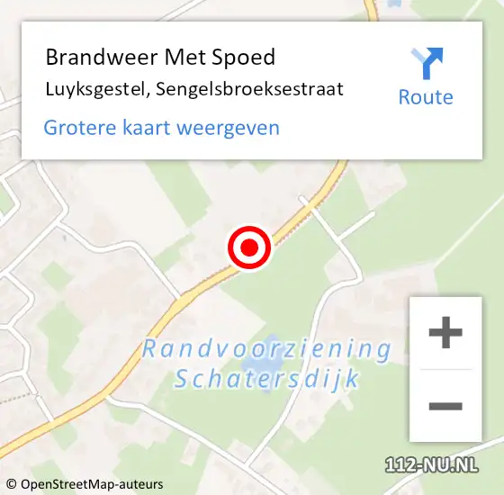 Locatie op kaart van de 112 melding: Brandweer Met Spoed Naar Luyksgestel, Sengelsbroeksestraat op 1 februari 2023 12:44