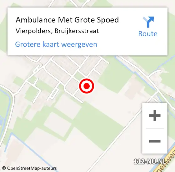 Locatie op kaart van de 112 melding: Ambulance Met Grote Spoed Naar Vierpolders, Bruijkersstraat op 1 februari 2023 12:48